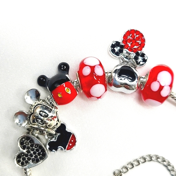 DISNEY Mickey Minnie Mouse Charm Bracelet - Picture 6 of 15